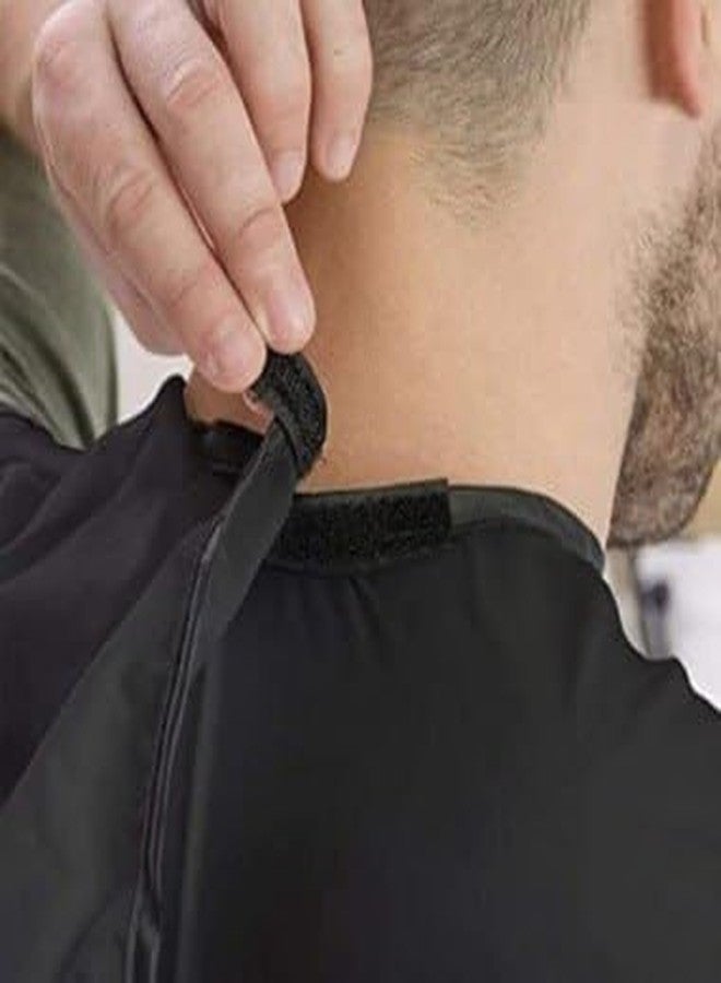 KERFORA Beard Bib Beard Shaving Apron Cloth Cups Beard Shaping Tool Nylon Beard waterproof Cape Catcher Trimming Cutting Apron Hair Clippings for Men Grooming Cloth (BLACK) - Image 3